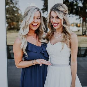Navy Blue Long Bridesmaid's Dress